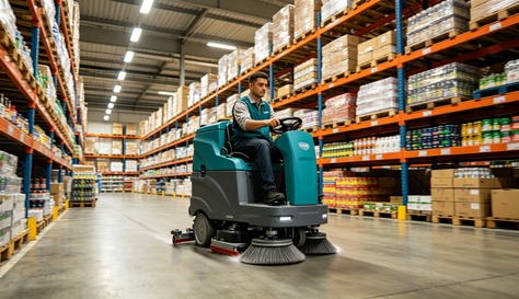 Ride-on floor cleaning equipment